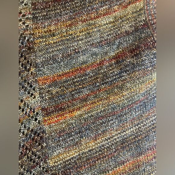 Est 1946 Brown Multicolor Knit Open Front Fringe Sweater Vest Women's Size Small - Picture 4 of 10